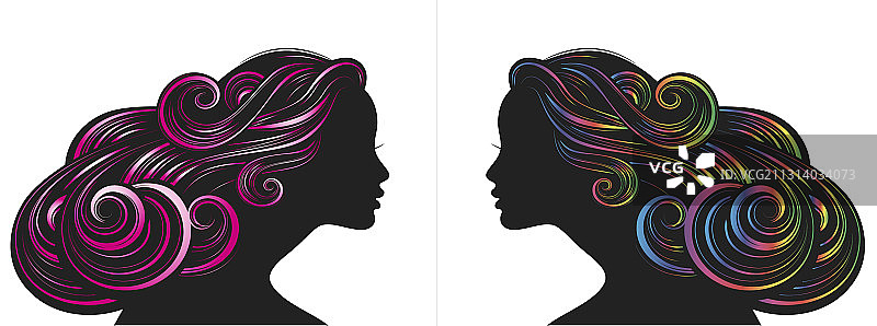 浓密波浪长发美女图片素材