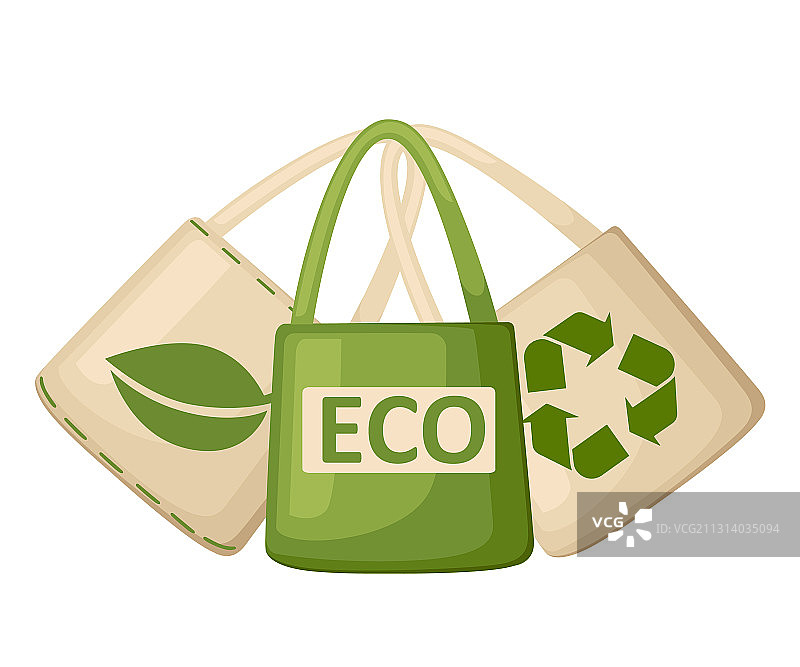 绿米色布袋或纸袋图片素材
