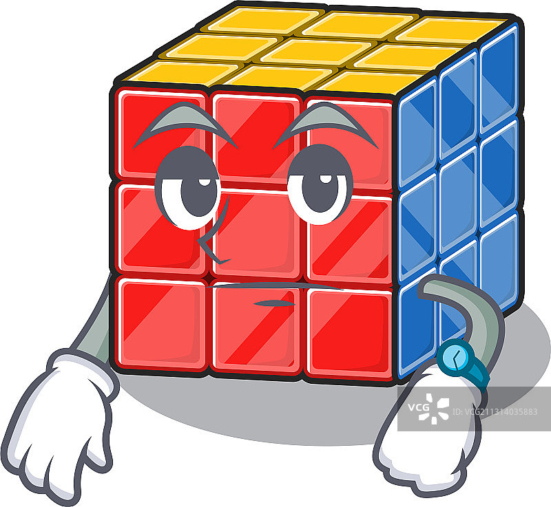魔方的卡通人物设计，带有A图片素材