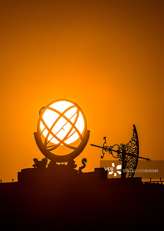 古观象台落日图片素材