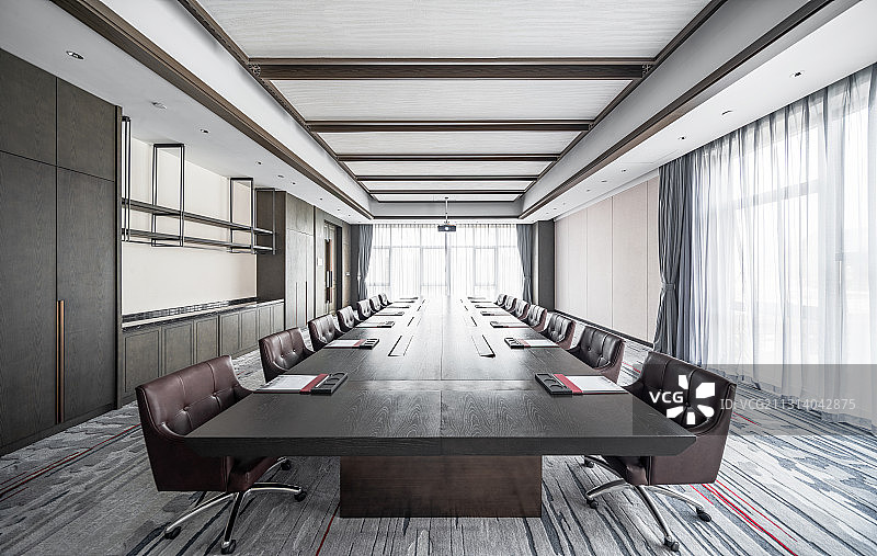 室内空间建筑简约风格会议室图片素材