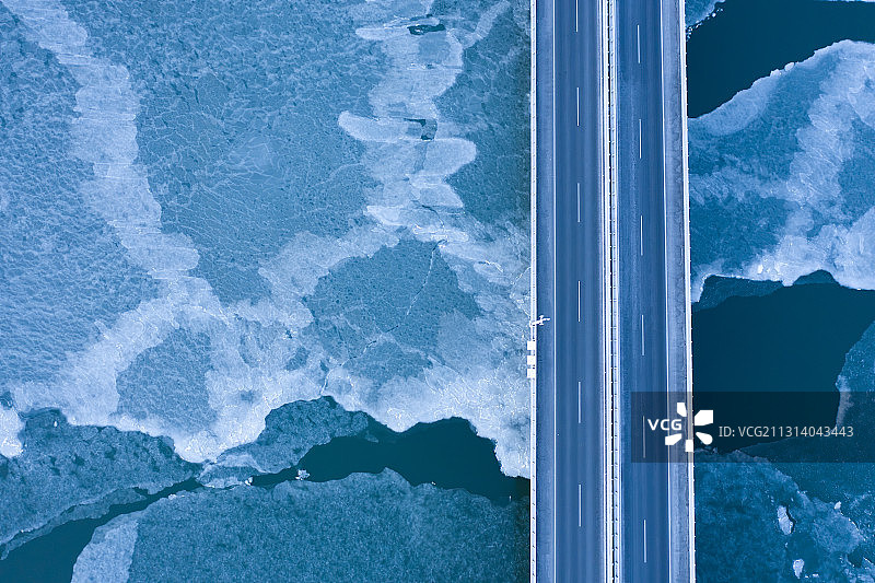 胶州湾冰海和大桥图片素材