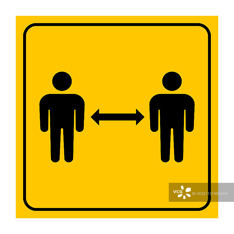 保持社交距离：保持距离的图标标志图片素材