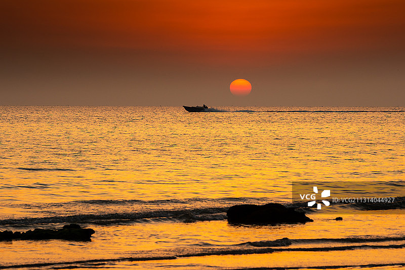 落日海滩图片素材