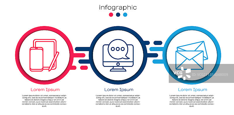 手机、绘图板聊天信息线条组合图片素材
