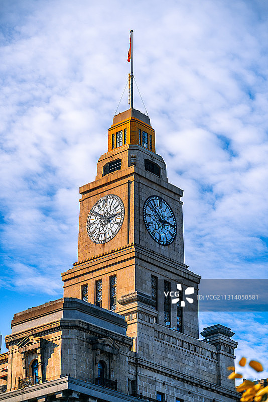 中国上海外滩海关钟楼老建筑图片素材