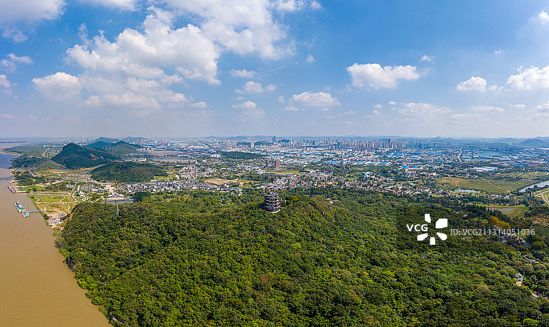 安徽省马鞍山市采石矶风景区航拍风光图片素材