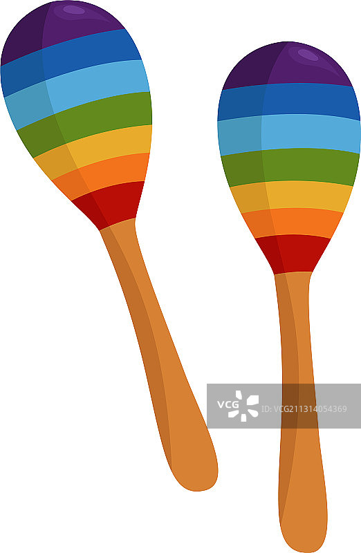 白色背景上的沙锤乐器图片素材