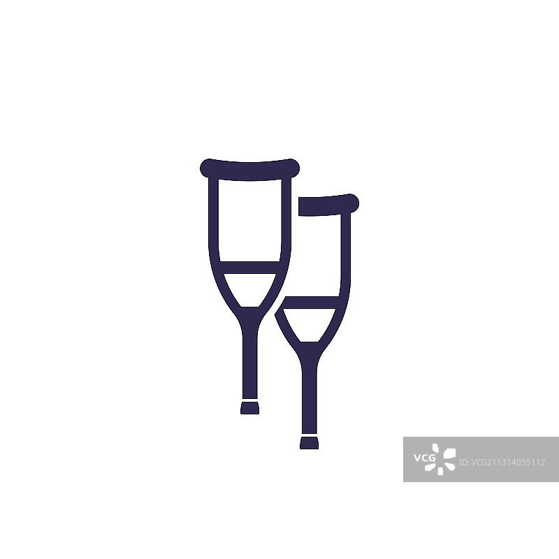 白色背景上的拐杖图标图片素材