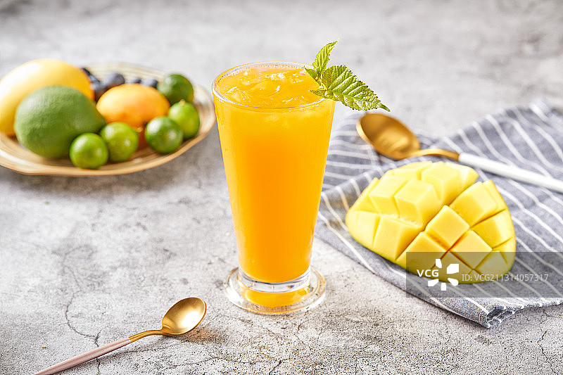 芒果水果茶图片素材