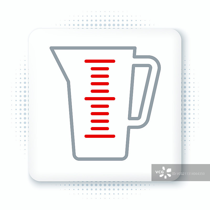 用于测量干性和液体食物的量杯线条图片素材