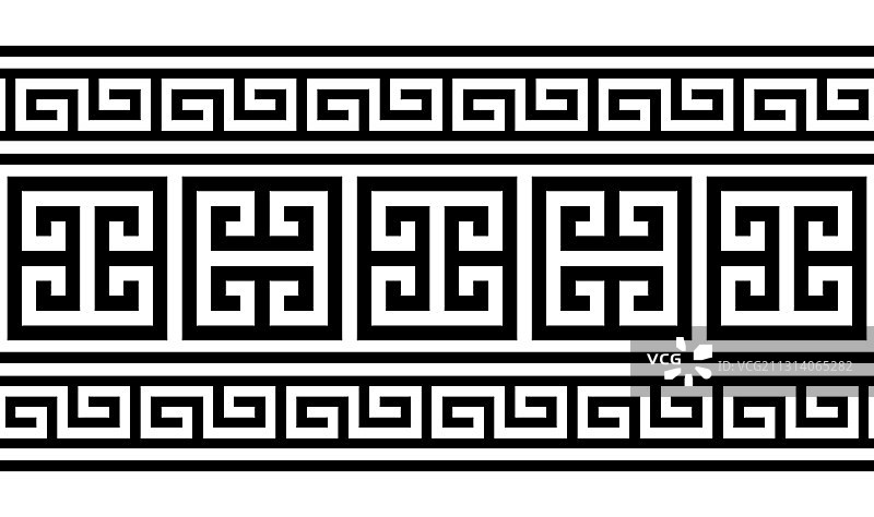 希腊钥匙图案无缝设计图片素材