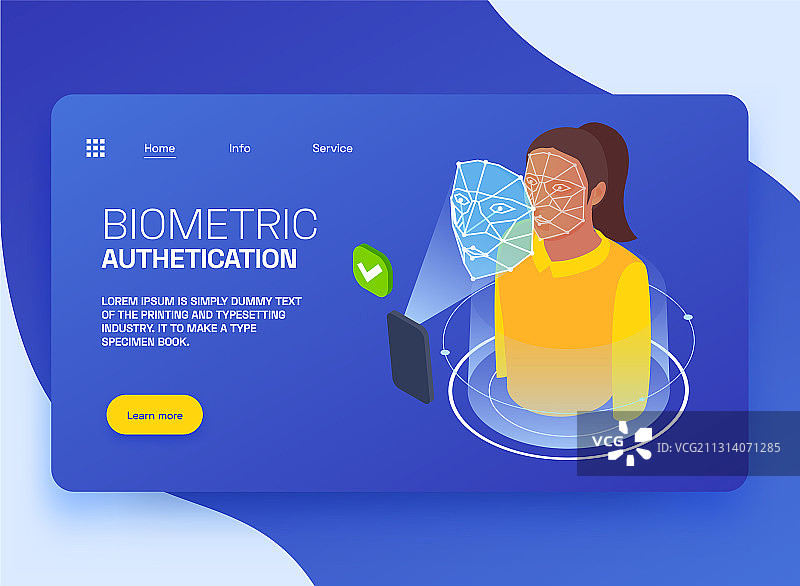 生物特征认证2.5D banner图片素材