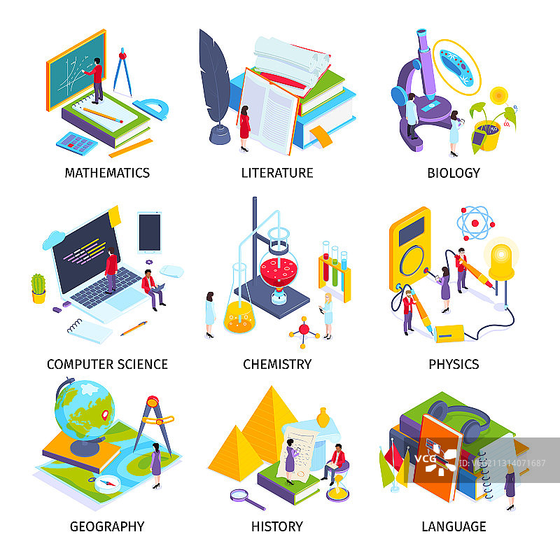 学校科目2.5D素材图片素材