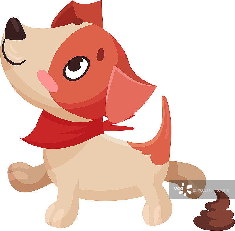 正在排便的趣味杰克罗素梗犬角色图片素材