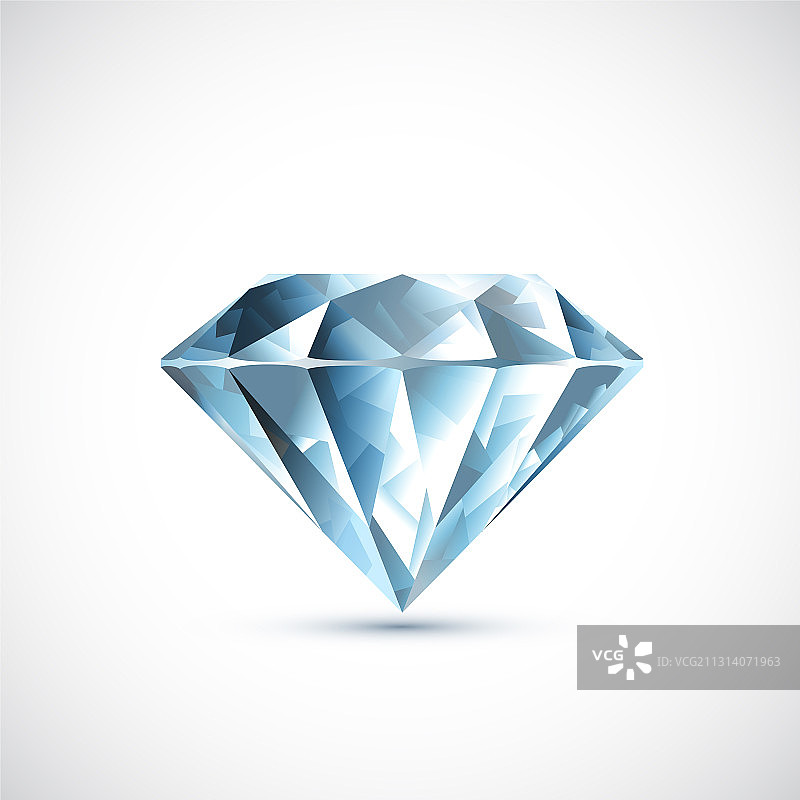 白色背景上的珍贵蓝色钻石图片素材