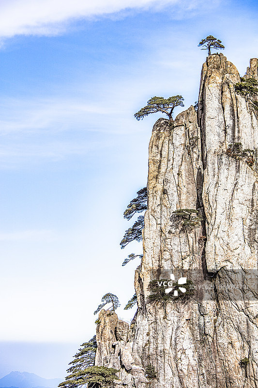 奇松怪石雾凇云海仙境黄山雪景风光图片素材