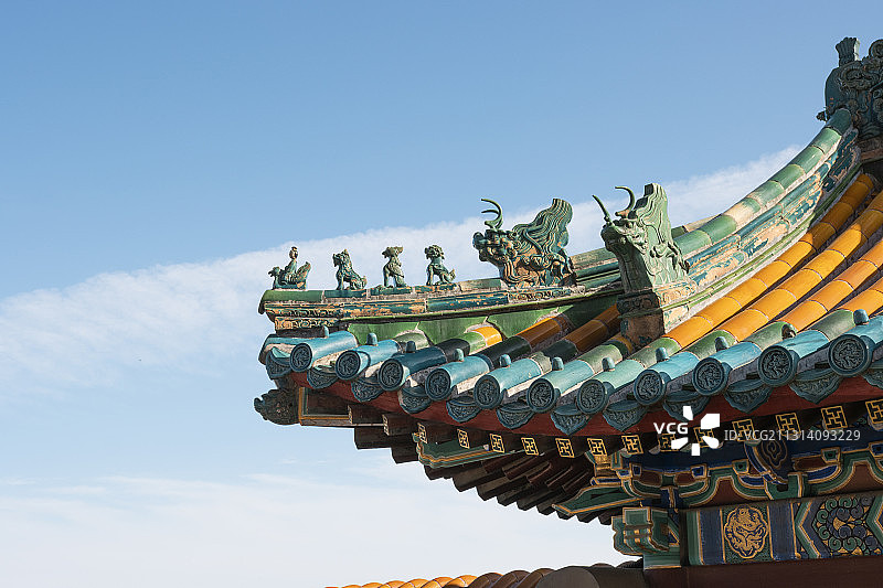 守望千年-中国古建筑屋脊上的瑞兽图片素材