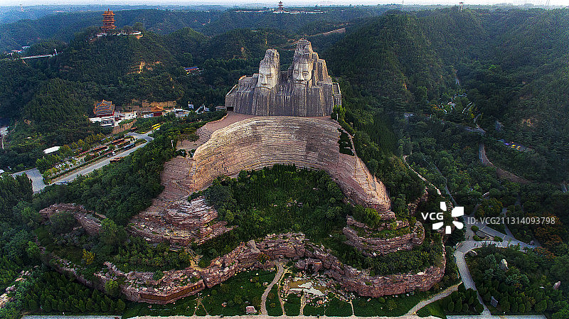 炎黄二帝巨塑华夏文明图片素材