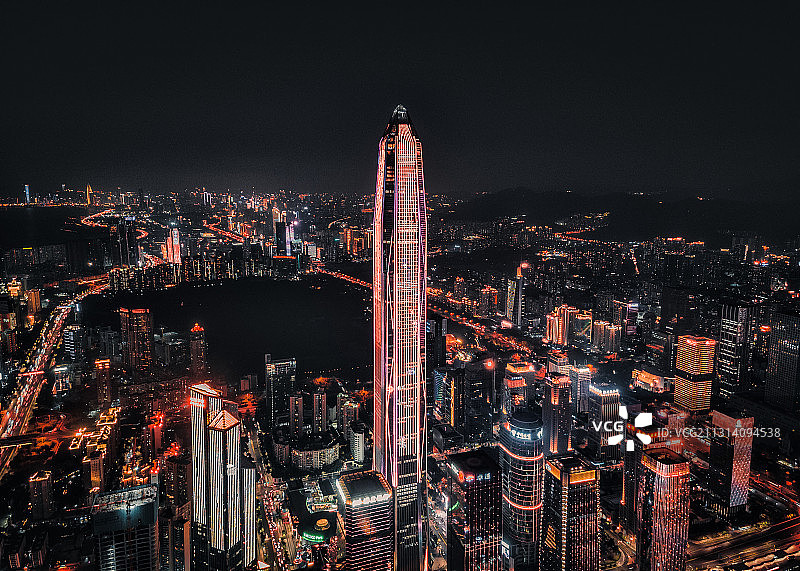 深圳平安国际金融中心（平安银行大厦）夜景图片素材