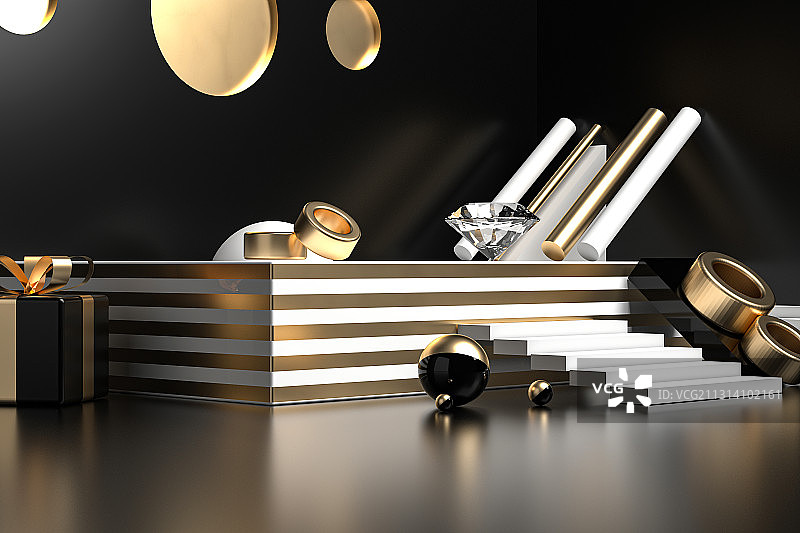 3D现代抽象电商背景空间图片素材