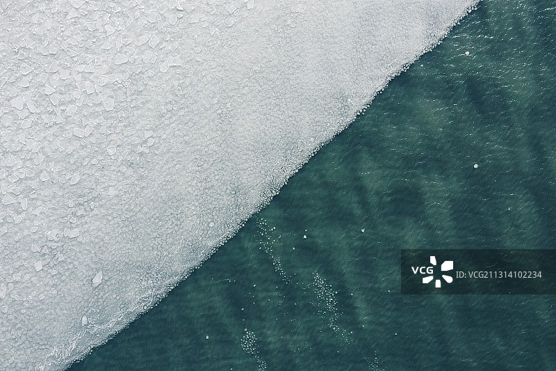 海水与海冰的分界图片素材
