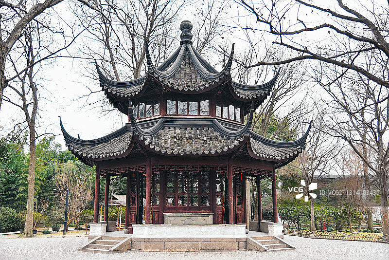 拙政园八角亭图片素材