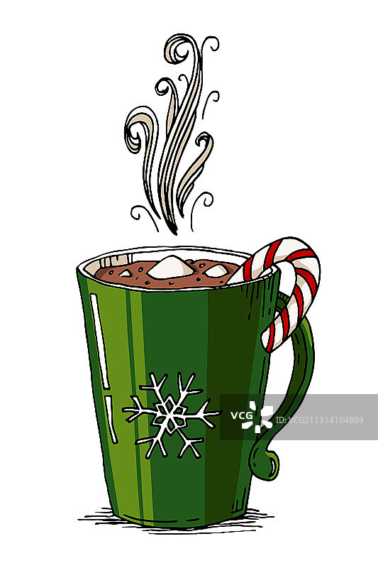 马克杯中的棉花糖热巧克力图片素材