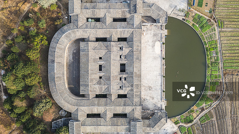 广东梅州客家围屋磐安围图片素材