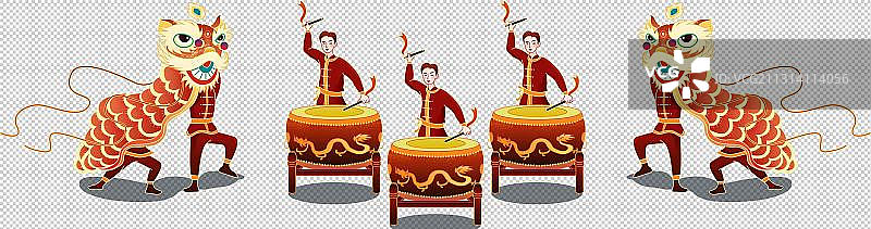 舞狮子图片素材