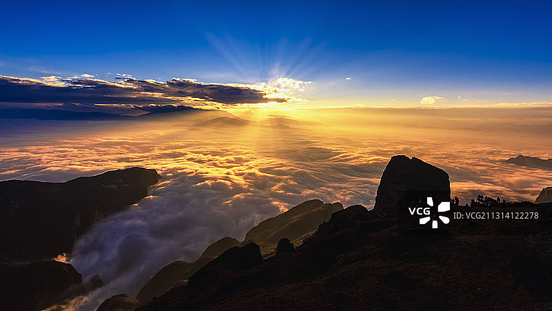 鸡公山—— 云海、晚霞图片素材
