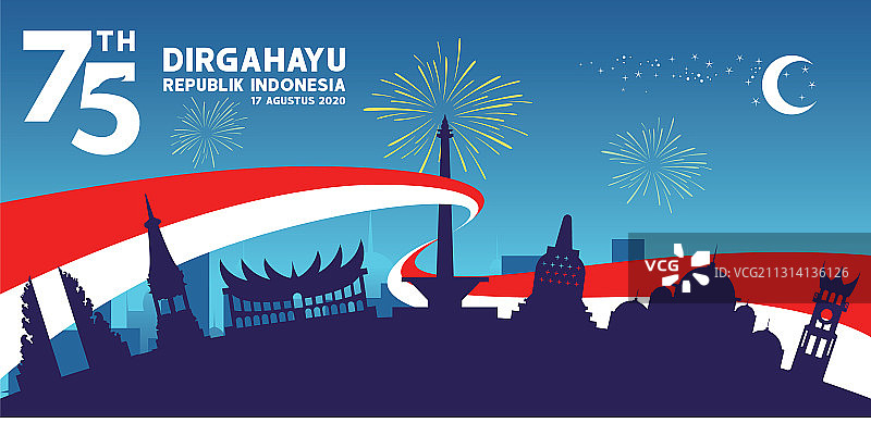 印度尼西亚独立日75周年纪念图片素材