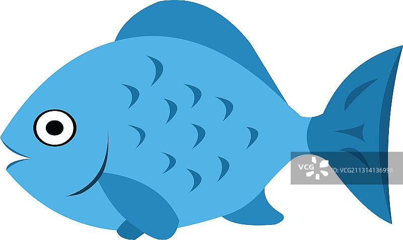 蓝色卡通鱼图片素材