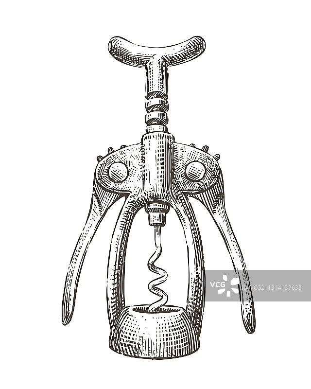 手绘老式开瓶器图片素材