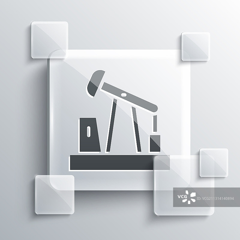 灰色油泵或抽油机图标，灰色隔离图片素材