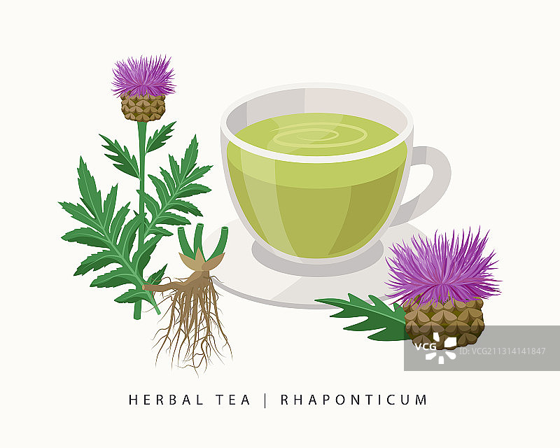 马鹿根草本茶，白色背景图片素材