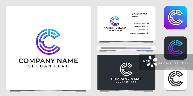 字母C平面设计图片素材