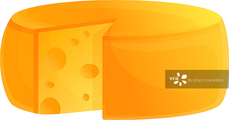 圆形农场奶酪卡通图标图片素材