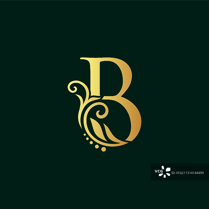 金色首字母B图片素材