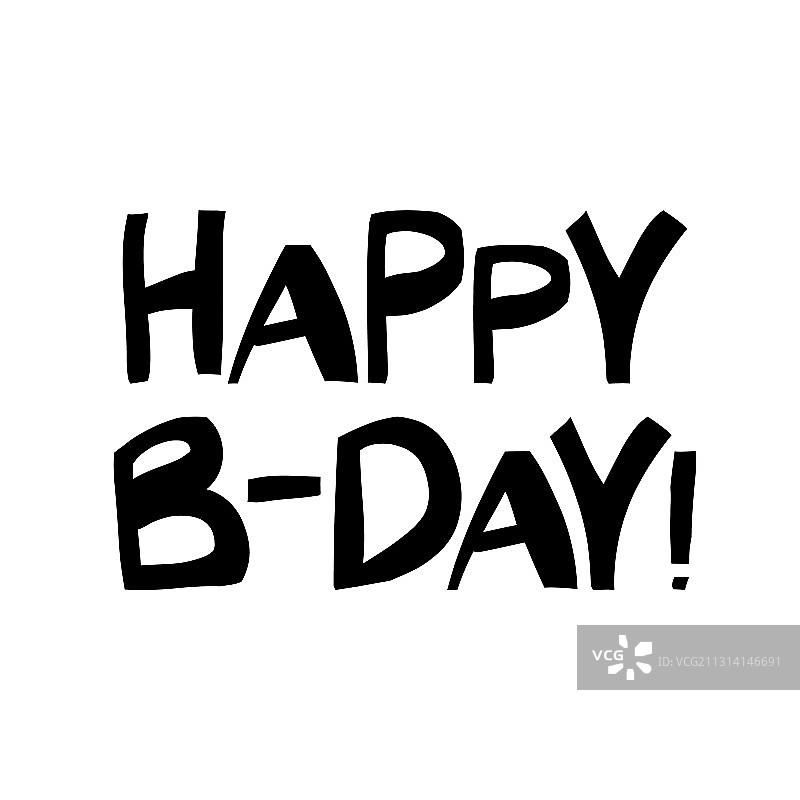 现代手绘风生日快乐祝福语图片素材