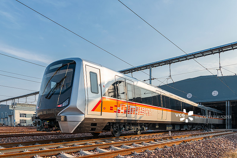 郑州地铁城市轨道交通车辆段停车场户外风光图片素材