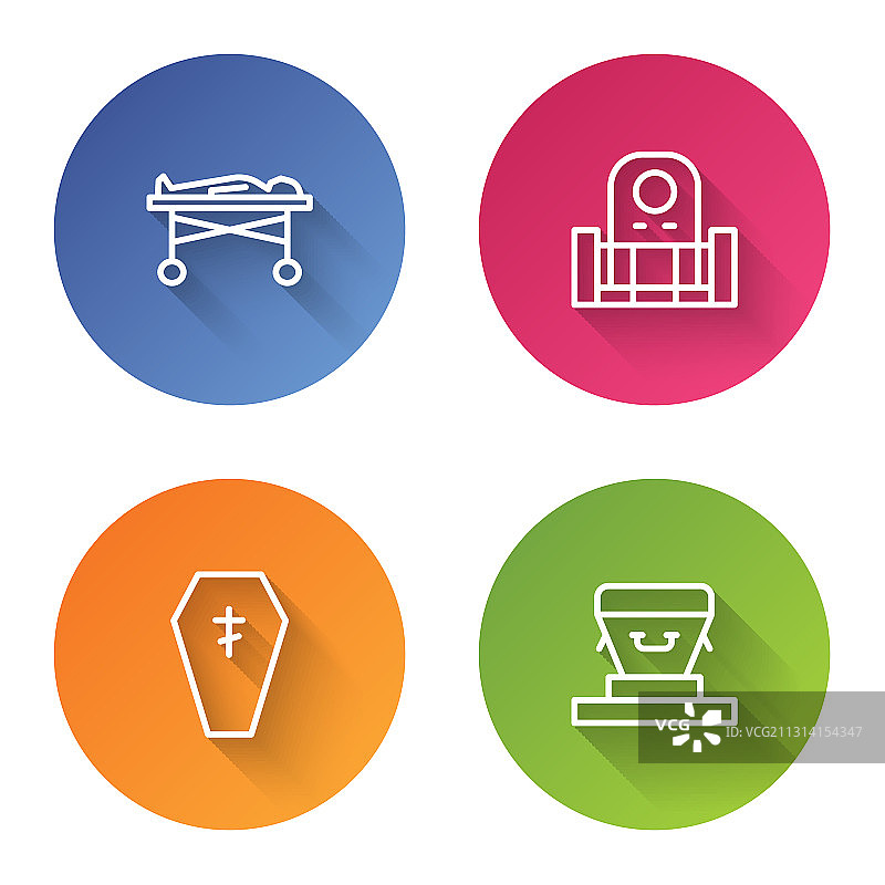 太平间尸体坟墓线条集合图片素材