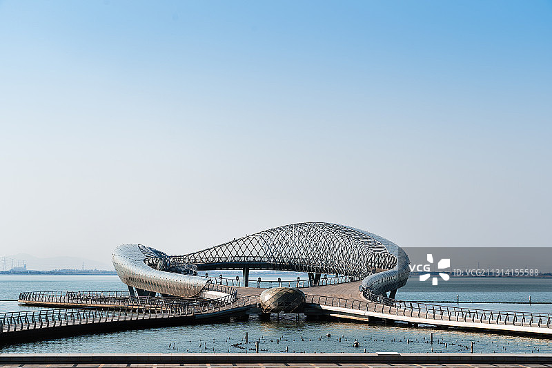 太湖音乐喷泉的走廊图片素材