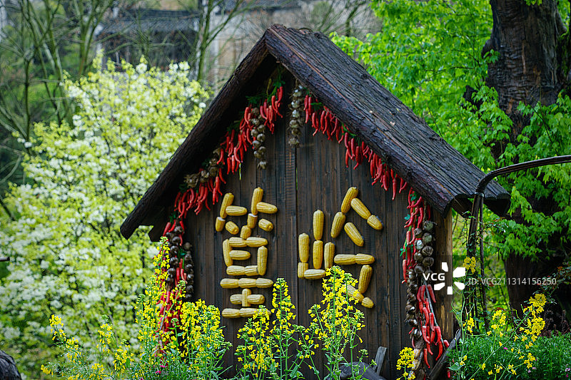 婺源篁岭，徽州民居建筑图片素材