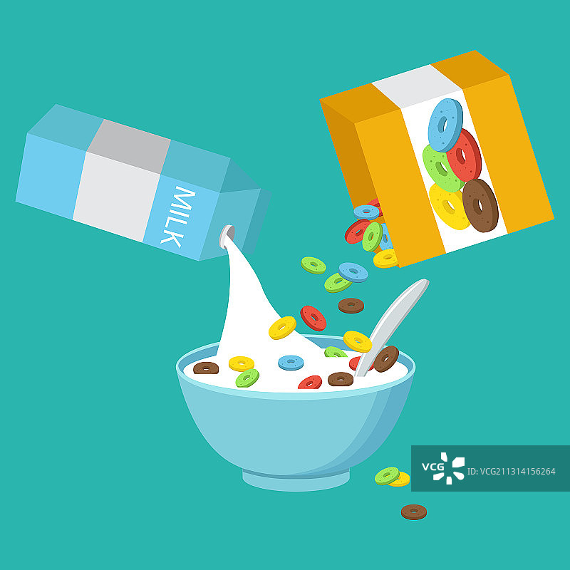 白色背景下的牛奶麦片冰沙图片素材