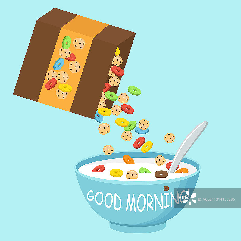 白色背景下的牛奶麦片冰沙图片素材