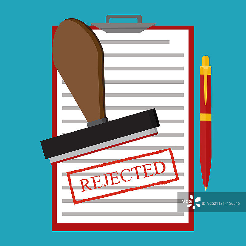 被拒绝的申请概念，被拒绝的文件图片素材