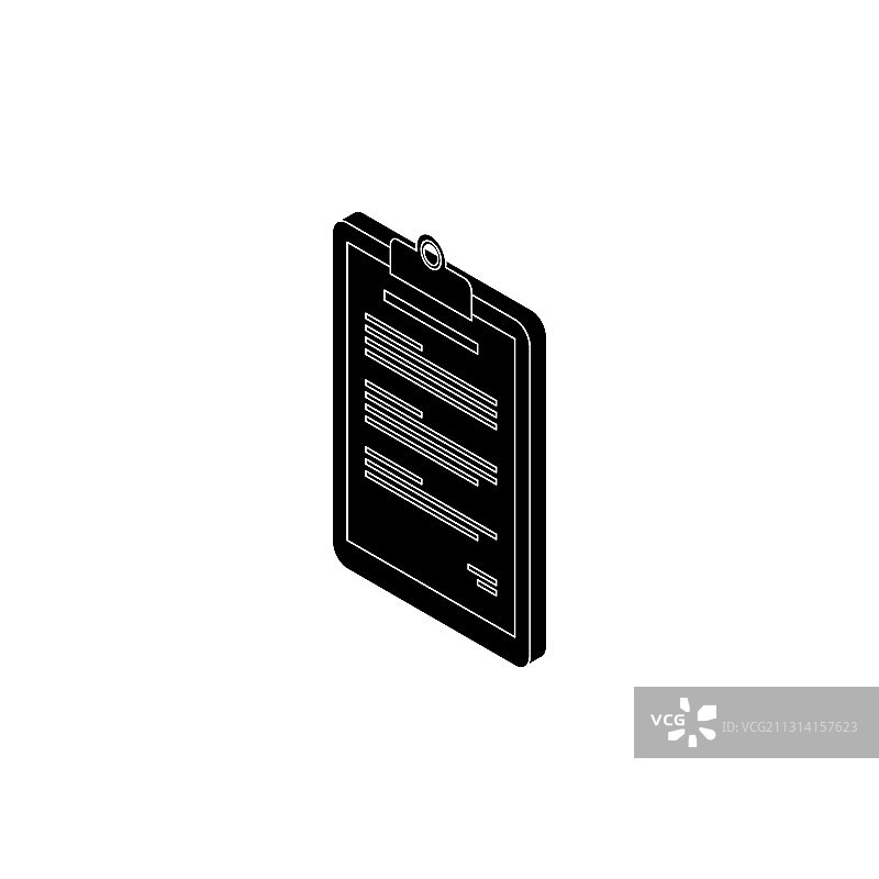 2.5D剪贴板左视图-白色轮廓图片素材