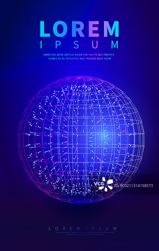 矢量抽象三维球体创意海报图片素材