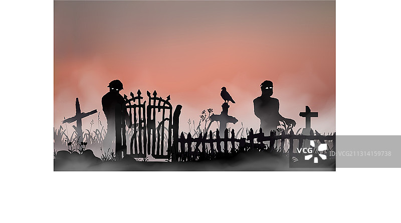 万圣节主题不死生物景观图片素材